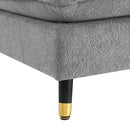 L Shaped Convertible Sectional Sofa 4 Seat Tufted Couch Set With Two Tone Adjust Legs Cloud Movable Ottoman