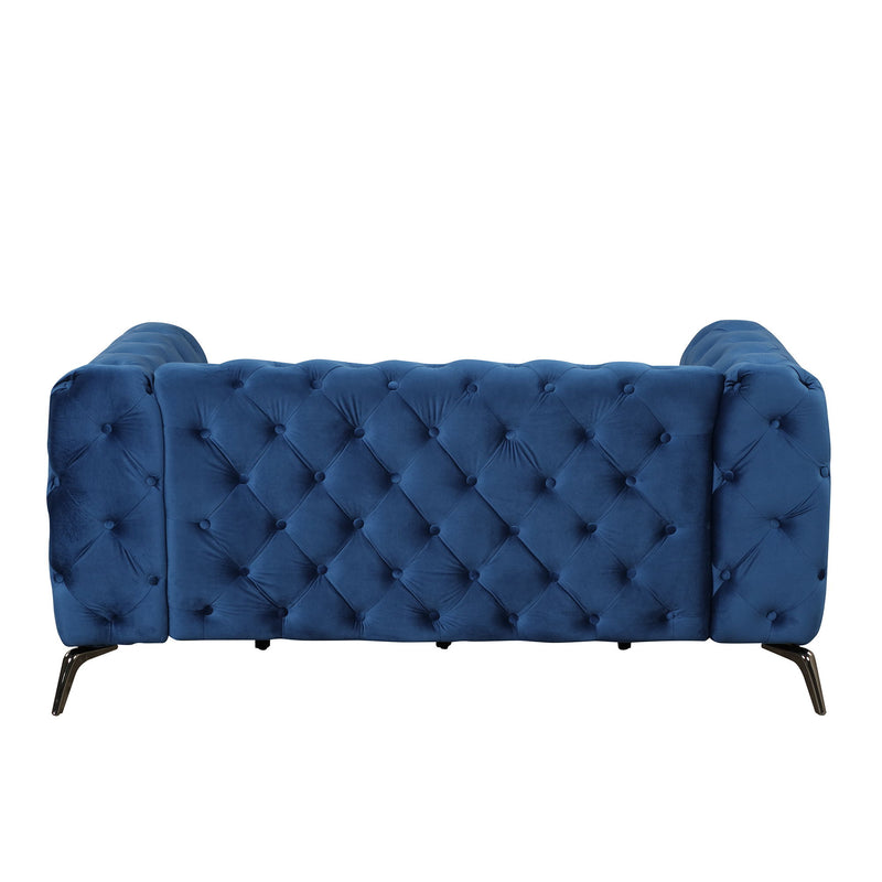 Velvet Upholstered Loveseat Sofa, Modern Loveseat Sofa With Button Tufted Back, 2 Person Loveseat Sofa Couch For Living Room, Bedroom, Or Small Space