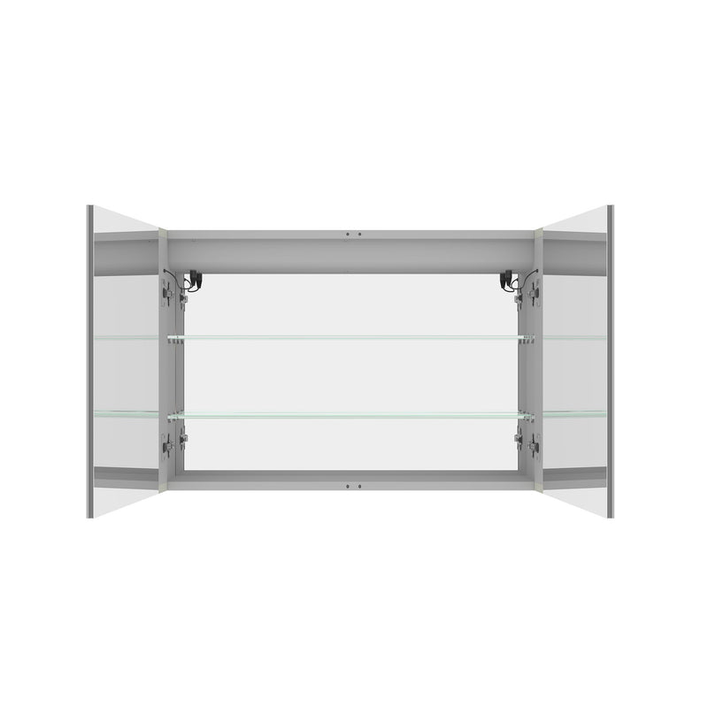 LED Medicine Cabinet With Mirror, Double Door With Defogger, Dimmer, Surface Mount