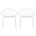 Stackable Outdoor Chairs With Breathable Plastic Backrest (Set of 2)