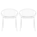Stackable Outdoor Chairs With Breathable Plastic Backrest (Set of 2)