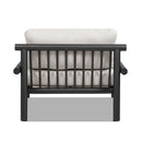 Zara - Dowel Frame Bolster Patio Deep Seating Armchair, Axroma Olefin - Wheat Beige