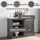 Gauri - Kitchen Island - Marble Top Top & Gray Oak