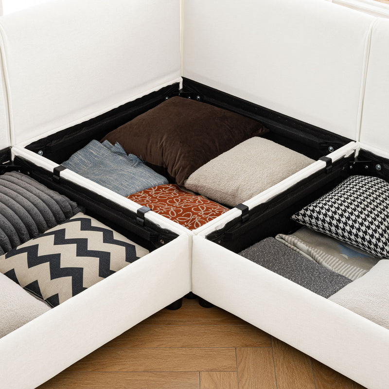 Modern Modular Sectional Sofa With Storag, Contemporary Cylindrical Design