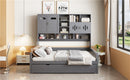 Daybed With All-In-One Cabinet And Shelf