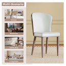 Dining Chair With Carbon Steel Legs, Comfortable Seating, (Set of 2) - White