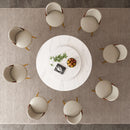 Round Dining Table With 360° Smooth Lazy Susan Stain / Heat - Gold / Black / White