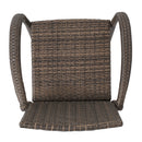 Outdoor Wicker Barstools With Rattan And Iron Frame