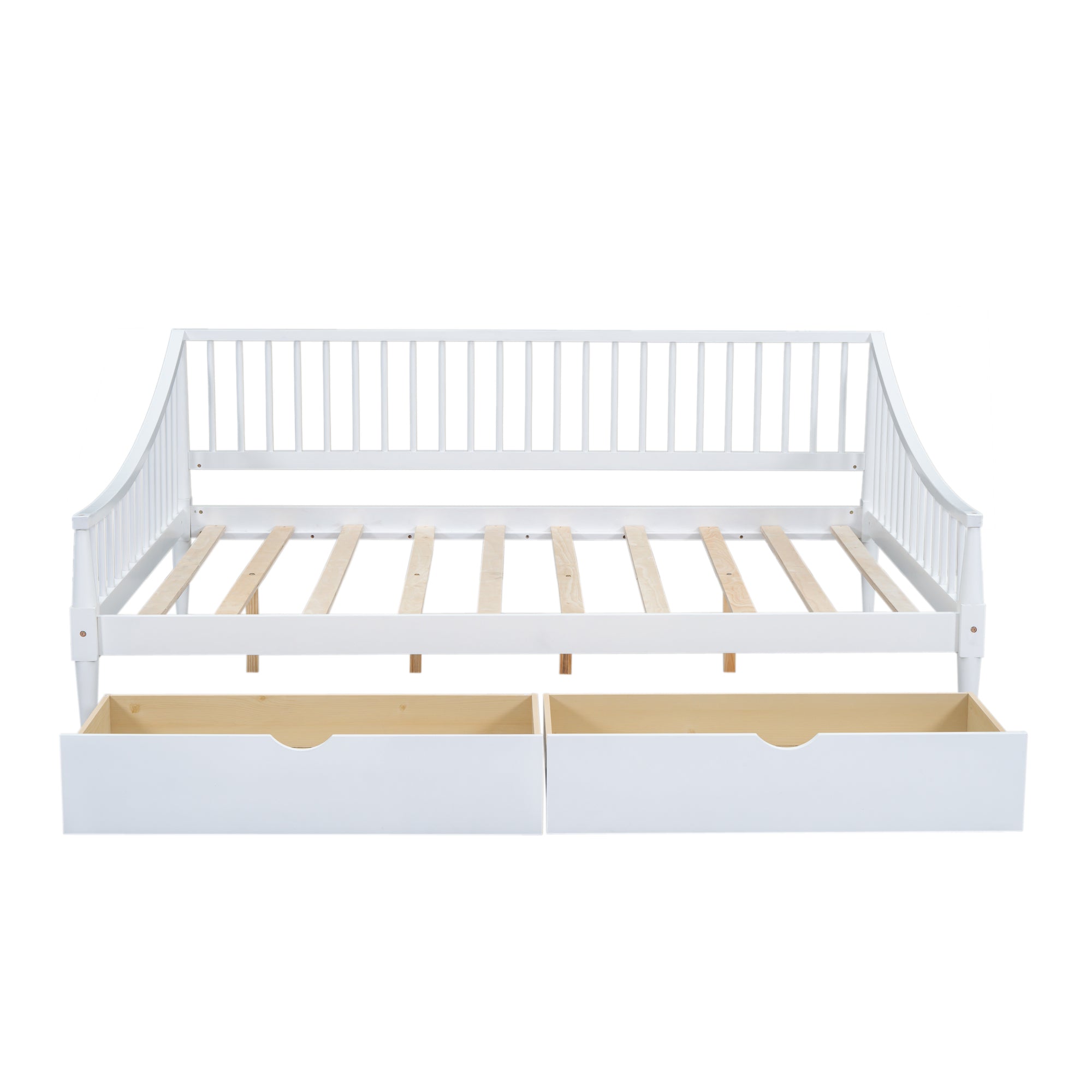 Full Size Daybed with Two Storage Drawers and Support Legs, White - Atlantic Fine Furniture Melbourne FL
