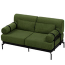 Modern Loveseat Sofa 2 Seater With USB Ports, Cylindrical Armrests