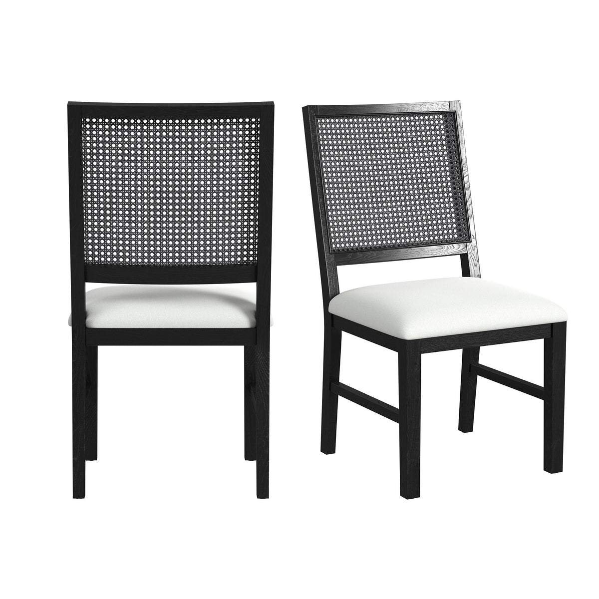 Bahama Breeze Fabric Dining Chair (Set of 2) in White / Black by Elements International