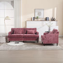 Mid Century Modern Chenille Fabric Loveseat Sofa, 2 Seat Upholstered Couch