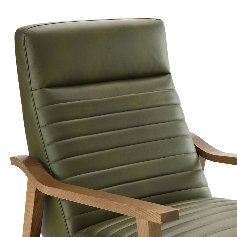 Asher - Modern Push Back Recliner With Wood Arms