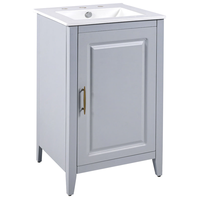 Modern Bathroom Vanity With Sink, Functional Drawer, Soft- Closing Door