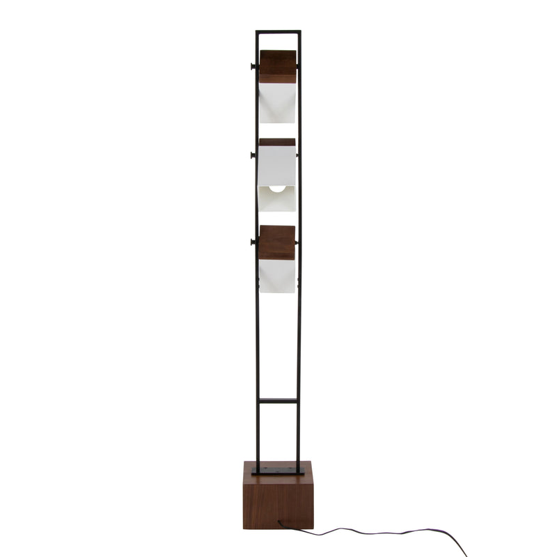 Bento - Contemporary Floor Lamp - Black / Walnut / White