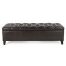 Nebulous - Upholstered Ottoman With Storage And Diamond Tufted Seat - Brown