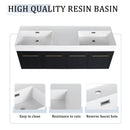 Modern Wall Mounted Bathroom Vanity With Resin Sink And Storage Rack
