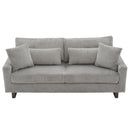 Modern Corduroy Loveseat Sofa With 4 Pillows
