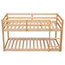 Twin over Twin Floor Bunk Bed,Natural(New SKU:W504P148543)