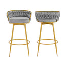 Modern Low Back Upholstered Counter Height Bar Stools (Set of 2)