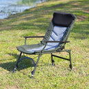 Camping Lounge Chair, Portable Folding Reclining Camping Chair With Adjustable Backrest For Indoor And Outdoor Camping Beach Hiking Fishing - Green / Black