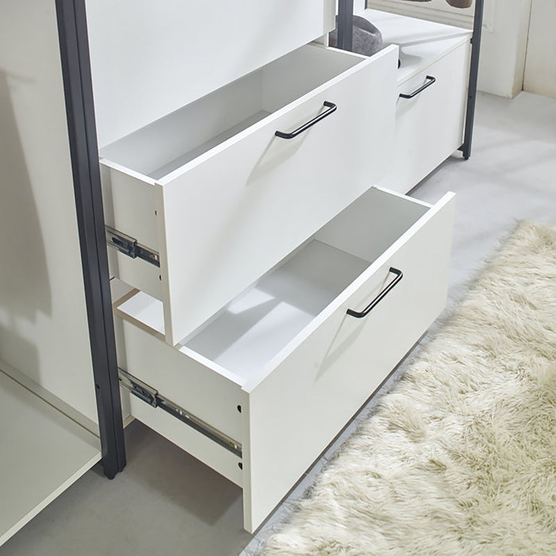 Fiona - Freestanding 3 Tower Wood Closet System With Metal Frame 7 Shelf Walk - White