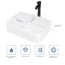 Above Porcelain Vessel Vanity Sink And Faucet Combo, 19" X 15" - White