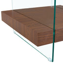 Modern 2 Tier Square Coffee Table, Elegant Marble Pattern