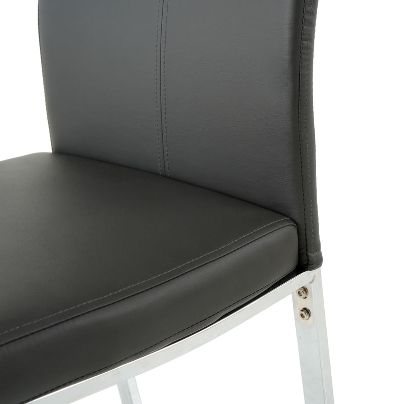 Modern Upholstered Dining Chair Electroplated Metal Legs (Set of 2)