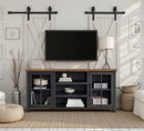 Essex - TV Stand Console For TVs Up To 80" - Black, Whiskey