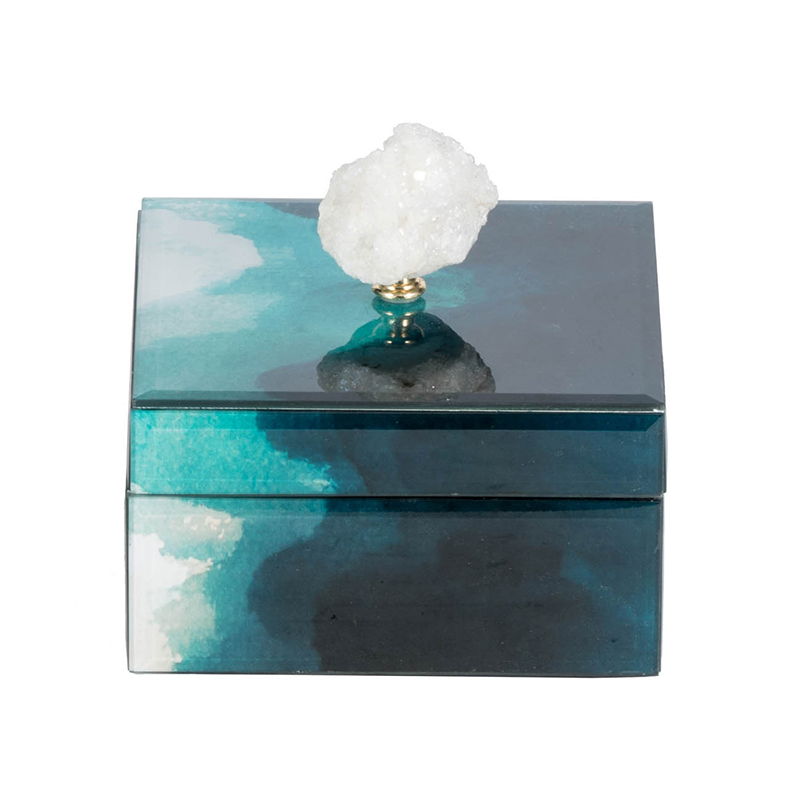 Bethany - Aqua Jewelry Box, Stackable Decorative Storage Boxes & Lids