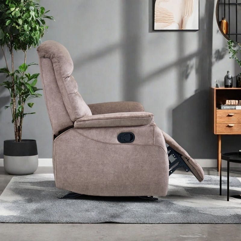 Rocking Recliner Chair For Living Room, Adjustable Modern Recliner Chair, Recliner Sofa With Lumbar Support, Classic And Traditional Recliner Chair With Comfortable Arm And Back Sofa - Dark Gray