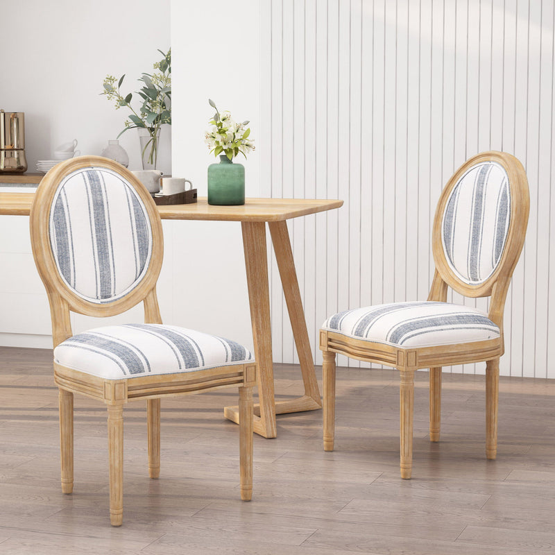 French Country Inspired Dining Chair With Iconic Round Backrest