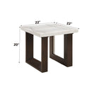 Edwyn - Natural Marble Top End Table