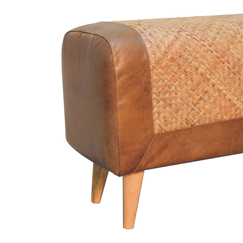 Buffalo - Large Seagrass Hide Nordic Bench - Oak
