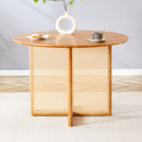 Chinese Countryside Retro Solid Wood Round Table, Simple Modern Imitation Rattan Table - Wood