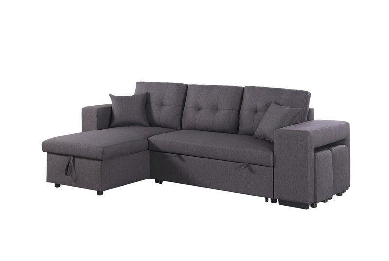 Daniel - Upholstered Reversible Sectional With Pull Out Loveseat