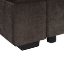 Modern L Shaped Sectional Sofa With Chenille Upholstery And Wooden Storage