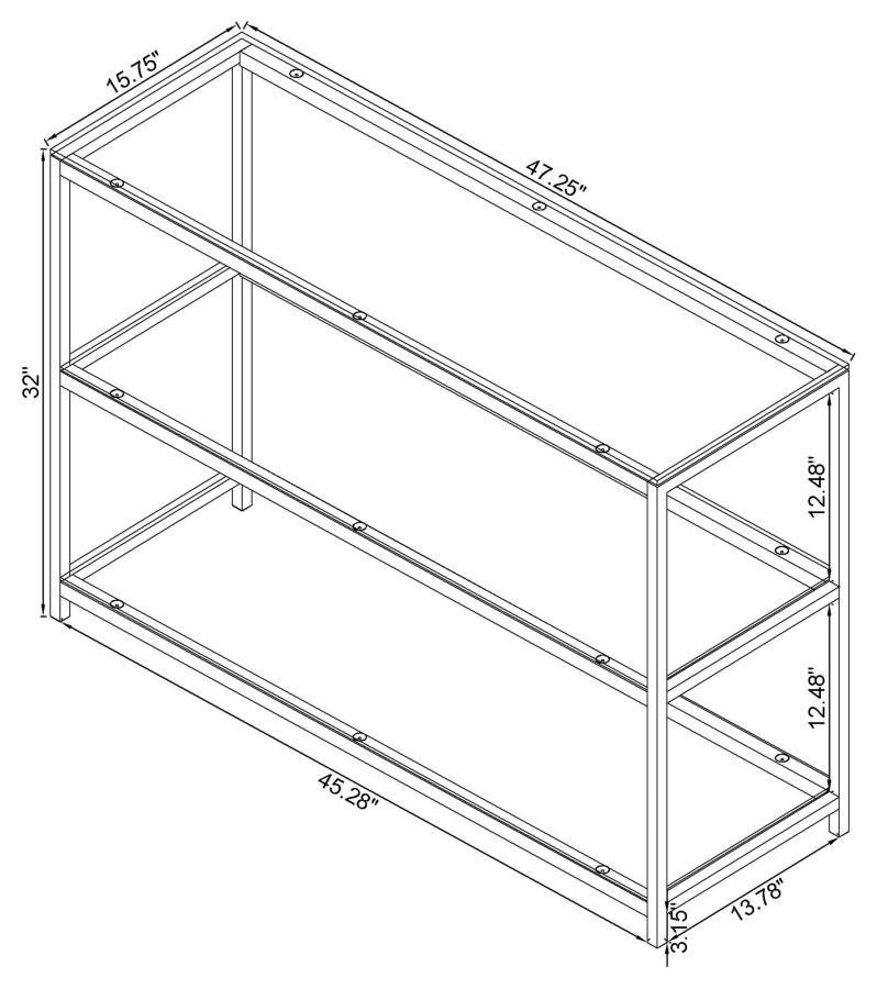 Trini - Sofa Table With Glass Shelf - Black Nickel