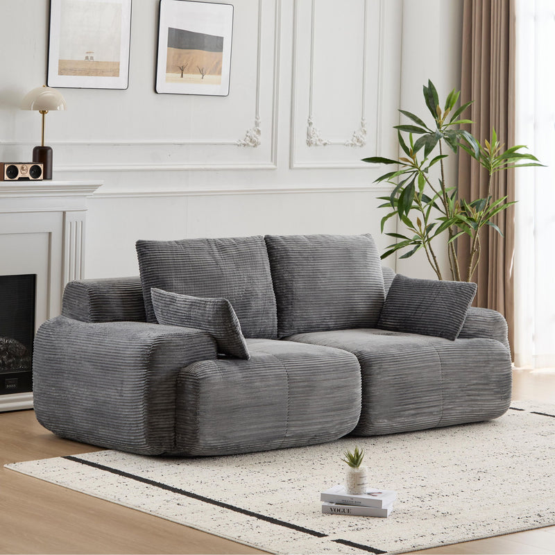 Compressed Sofa, 2 Seater Large Sectional Couches For Living Room - Gray