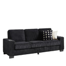 Modern Corduroy Fabric Sofa, 3 Seater Compressed Couch With Cup Holders