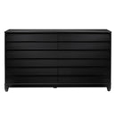 Modern 6 Drawer Solid Wood Dresser With Channel Pulls