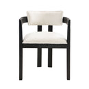 Modern Boucle Fabric Dining Chair With Armrest