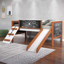 Aurea - Twin Loft Bed With Slide - Cherry Oak & White