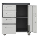 Sturdy Metal Tool Storage Cabinet With Wheels Durable Garage, Office & Home Organizer Steel