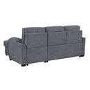 Rebecca - Sofa With Pull Out Bed, Storage Chaise, USB And Cup Holders - Dark Gray