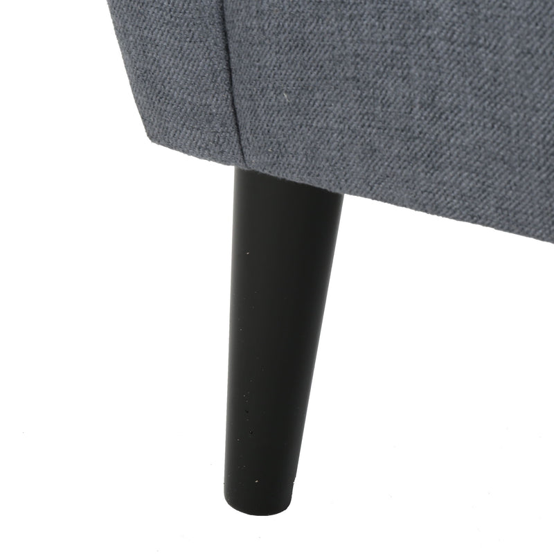 Contemporary Club Chair With Nailhead Trim Fabric And Birch Wood Legs
