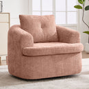 Modern Swivel Barrel Chair With Dual-Layer Cushion