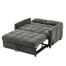 Loveseat Sofa Pull-Out Bed With Adjustable Backrest, 3 USB Ports And 2 Lumbar Pillows For Living Room