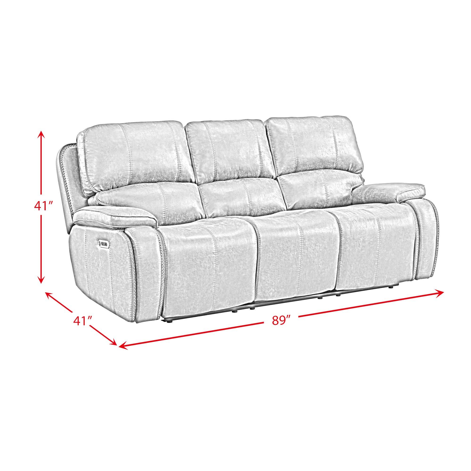 Atlantis - Power Motion Sofa With Power Motion Head Recliner - Heritage Brown